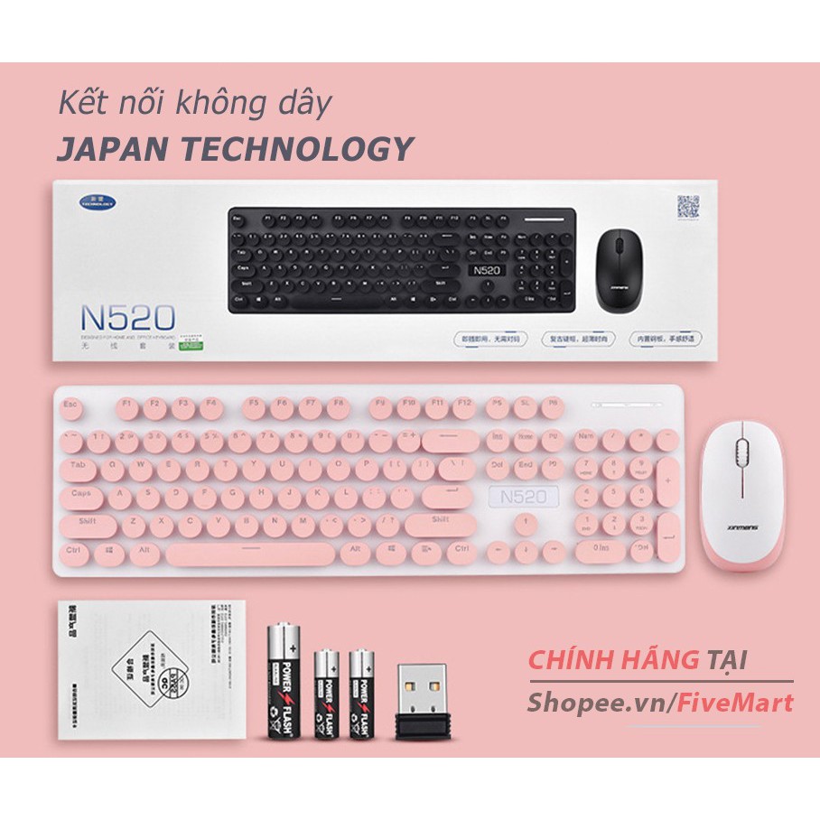 Combo Bộ Bàn Phím Và Chuột Không Dây Cao Cấp N520 | BigBuy360 - bigbuy360.vn