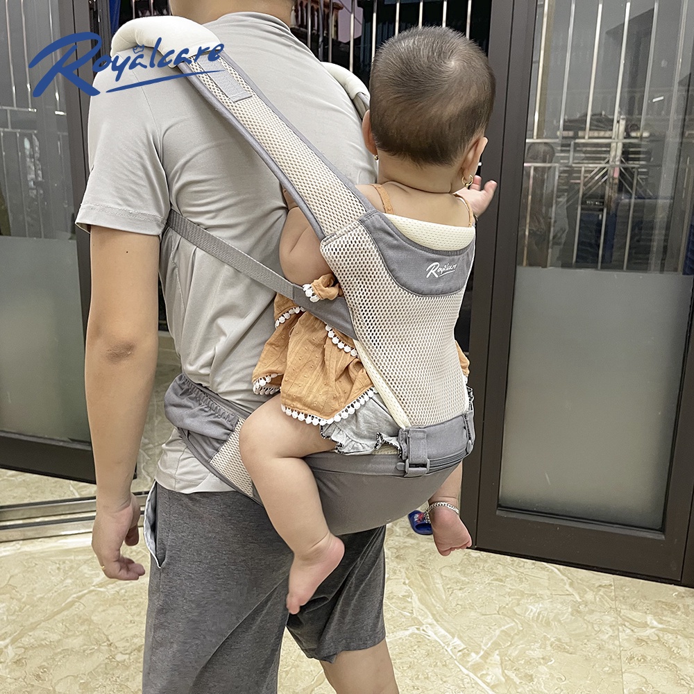 Địu ngồi em bé 4 tư thế có bệ ngồi siêu thoáng khí hiệu Royalcare - 906 - Hàng chính hãng