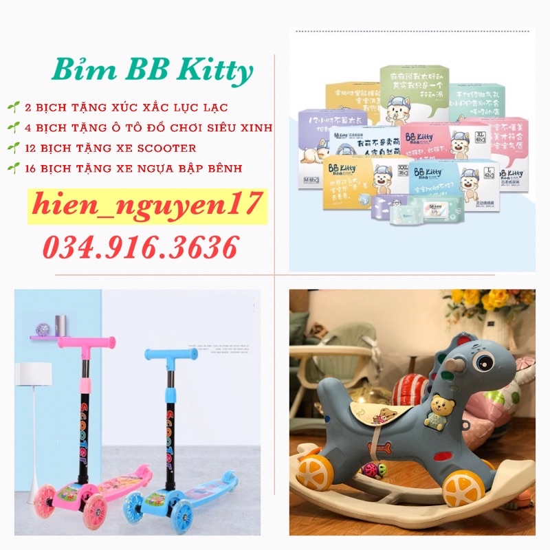 ⚡TÁCH BỊCH⚡ Bỉm/Tã BB Kitty Dán/Quần Nội Địa Trung CAO CẤP SIÊU THẤM HÚT đủ size S56/M48/L42/XL40/XXL360