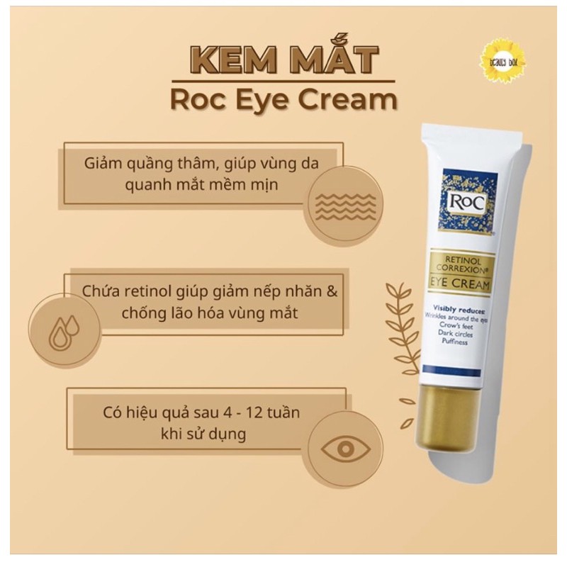 <Hàng auth, bill hãng> Kem mắt retinol RoC chống lão hoá