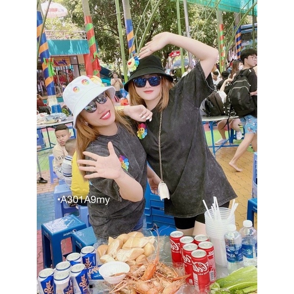 Áo thun loang mốc in hình hottrend