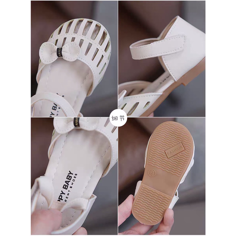 Sandal bé gái - giày búp bê cho bé đế dẻo, da mềm nơ xinh xắn 1093 1095