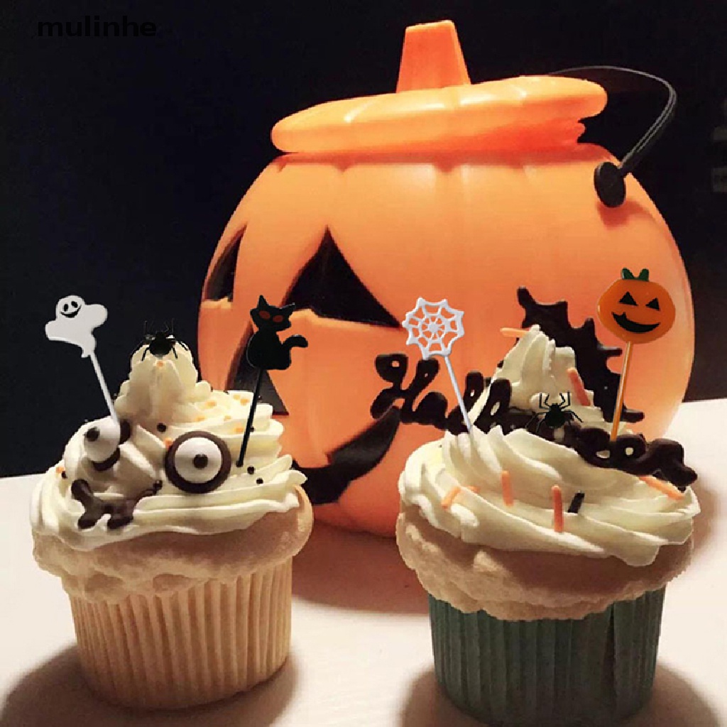 Set 10 Nĩa Ăn Trái Cây Họa Tiết Halloween Dễ Thương