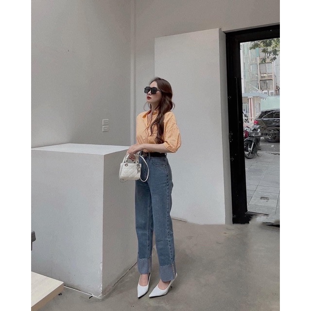 Quần jean gấp gấu xả kho