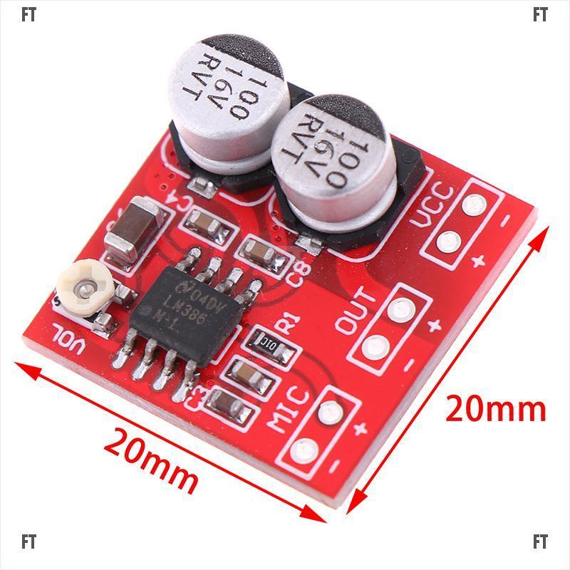 <FT> DC 5V-12V LM386 electret microphone power amplifier board gain 200 times mic amp