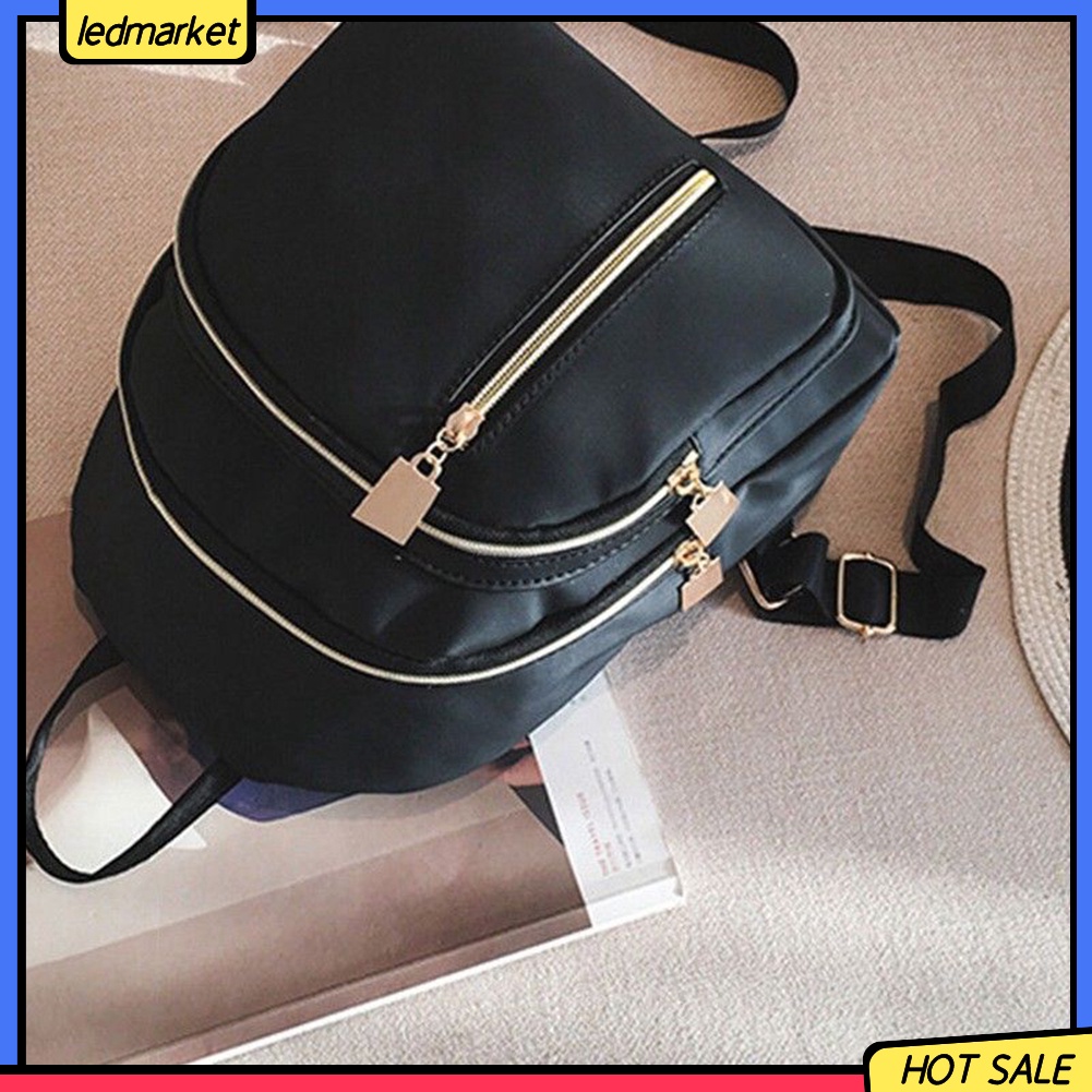 Ba lô nylon màu trơn kiểu dáng thời trang cho nữ