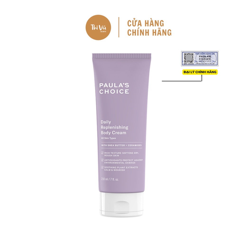 Kem dưỡng Paulas Choice Body Daily Replenishing Body Cream dưỡng da săn chắc mềm mượt 210ml