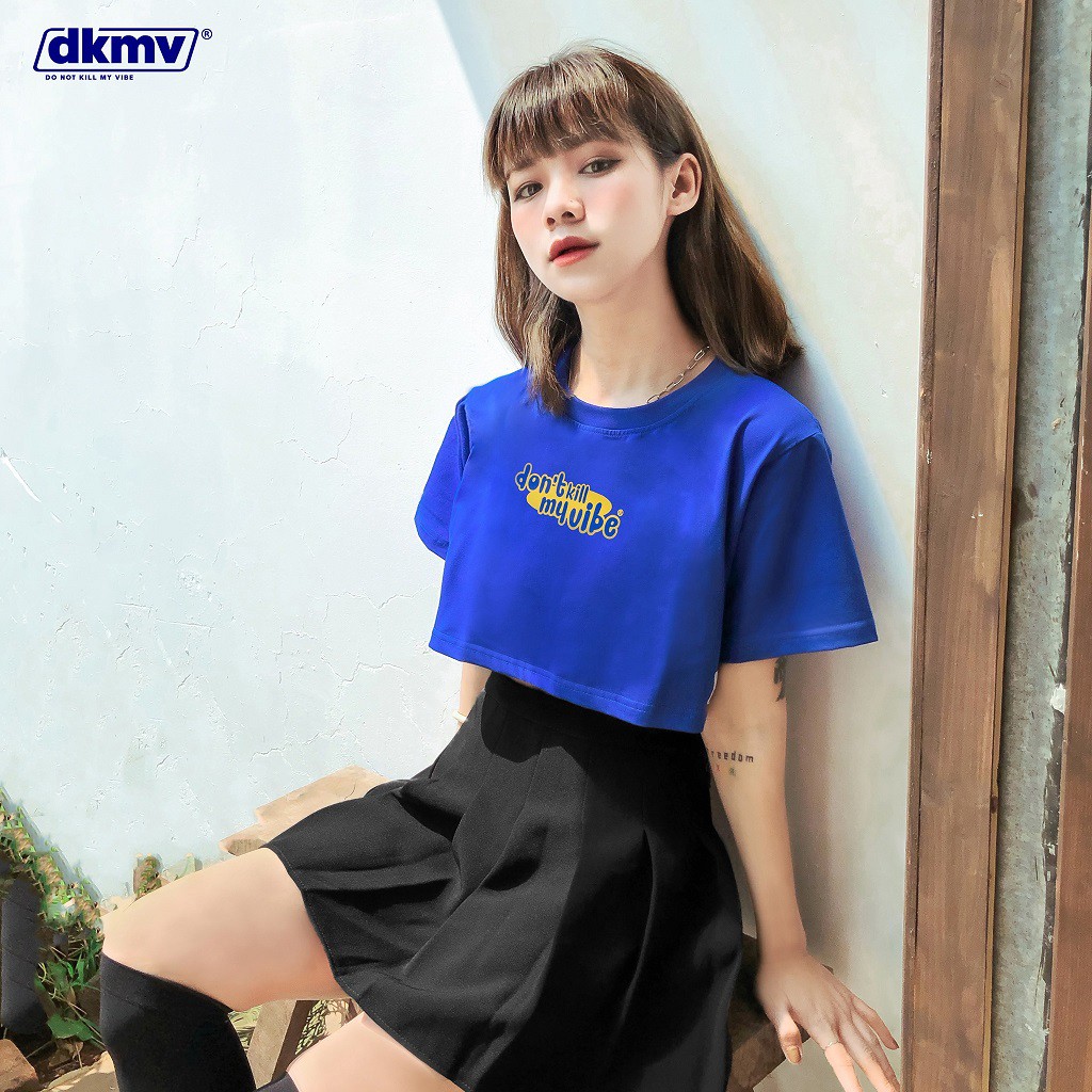 Áo croptop rộng tay ngắn nhiều màu DKMV - Croptop form rộng Don't Kill My Vibe