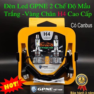 Bộ đèn led gpne r1 2 chế độ mầu trắng vàng chân h4 chính hãng có canbus