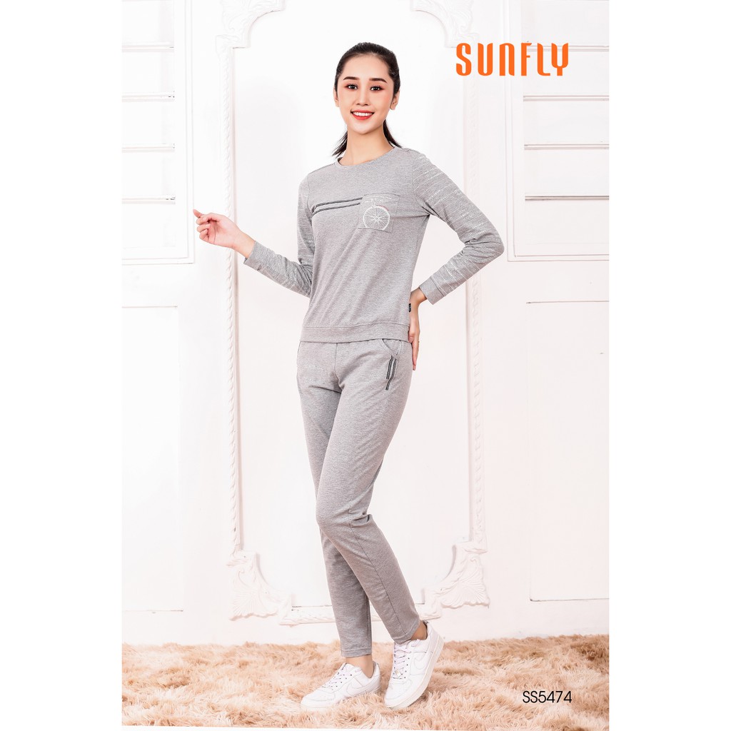 Bộ Pyjamas cotton áo tay dài, quần dài SUNFLY ST5474