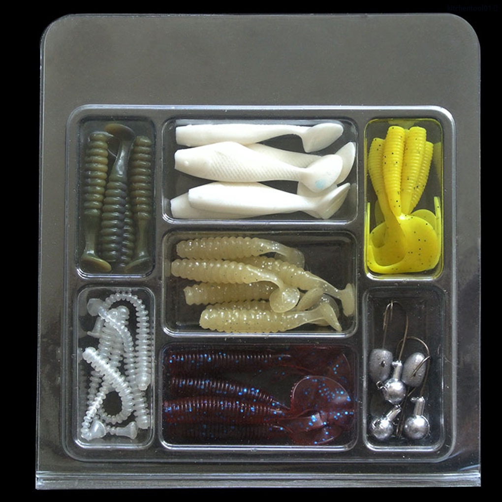 Bộ Mồi Câu Cá Giả Bằng Cao Su Kèm Lưỡi Câu Sống Động Dùng Để Câu Cá