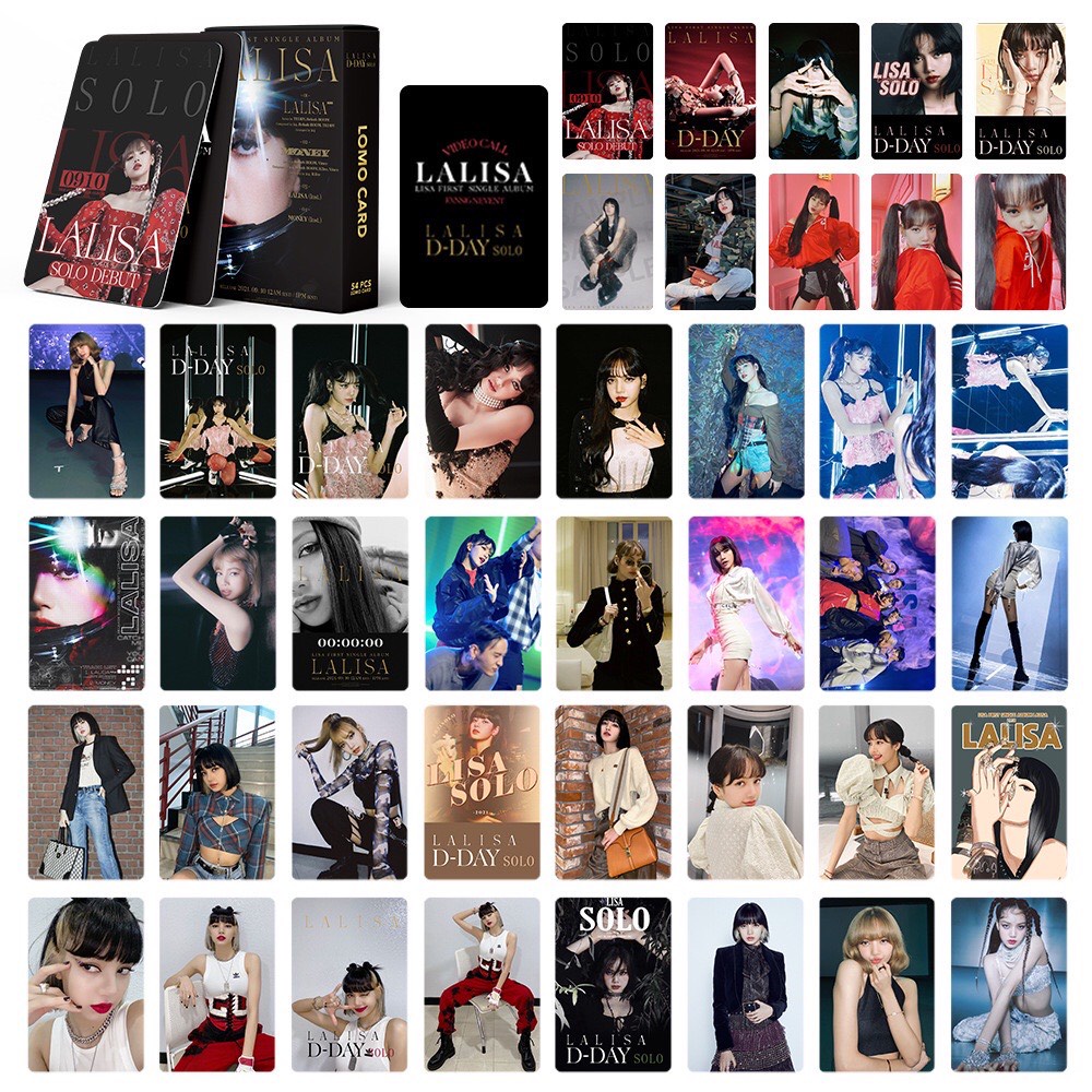 Bộ 55 thẻ ảnh Photocard Lomo Card Lisa Blackpink - LALISA, card bo góc Lisa Blackpink