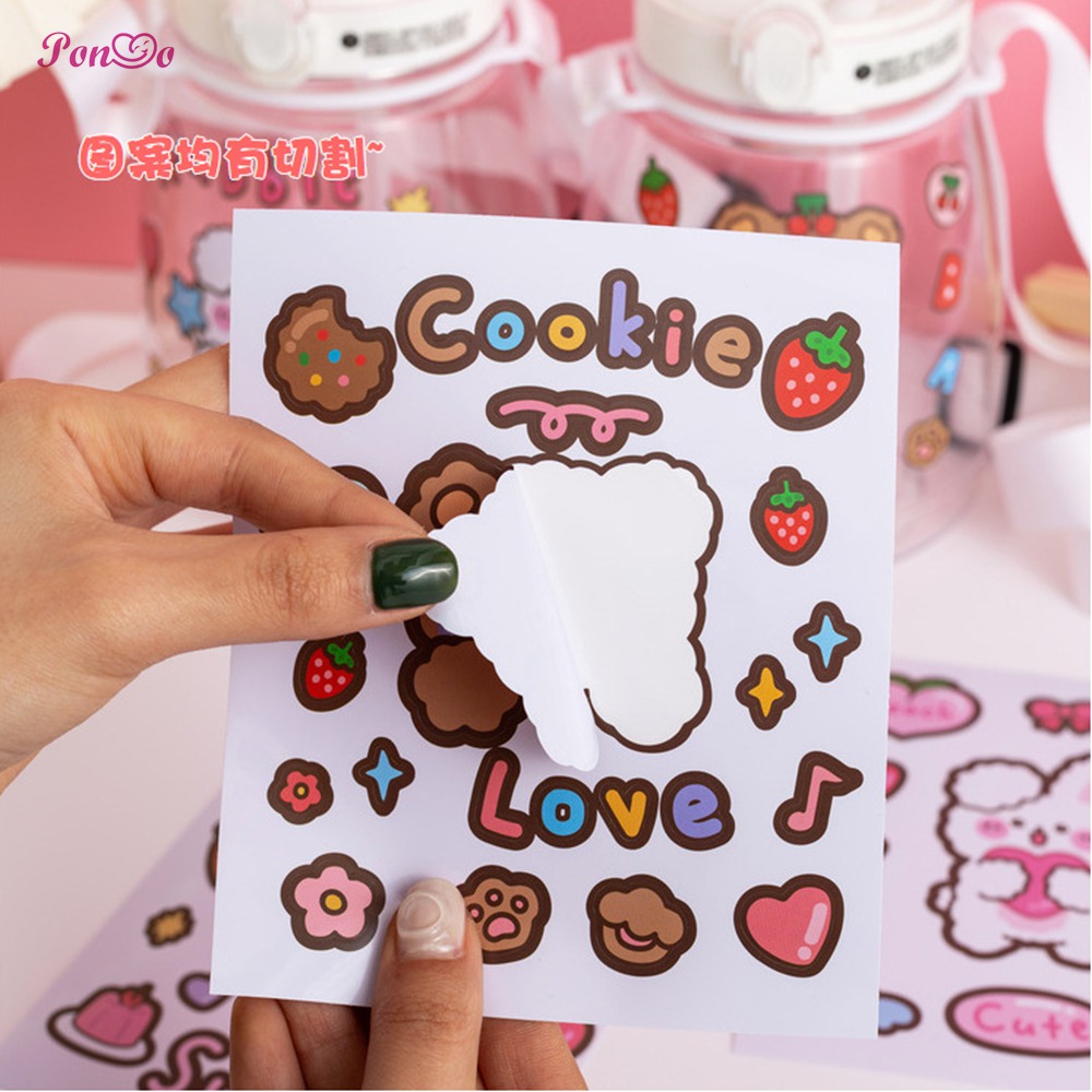 1 Sticker Dán Trang Trí Hình Gấu Xinh Xắn