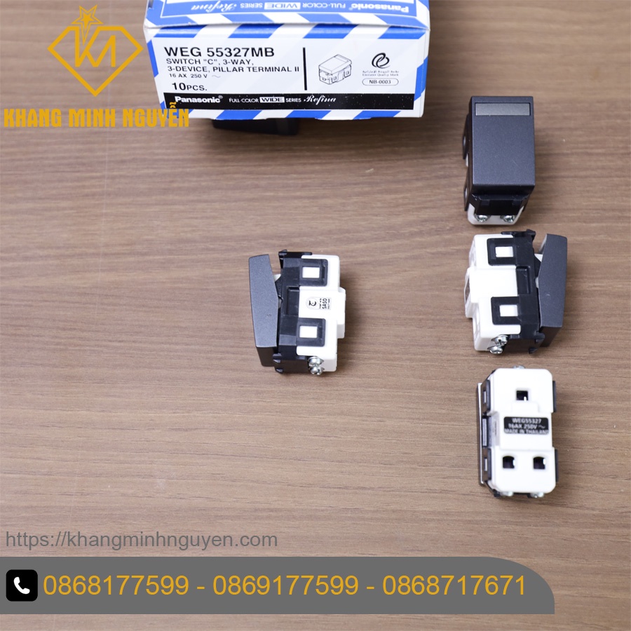 Công tắc 1 chiều chính hãng PANASONIC màu đen ánh kim - sang trọng đẳng cấp WEG-55327MB
