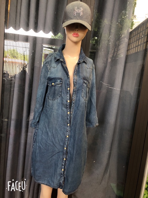 Đầm jean kiểu sơ mi combo