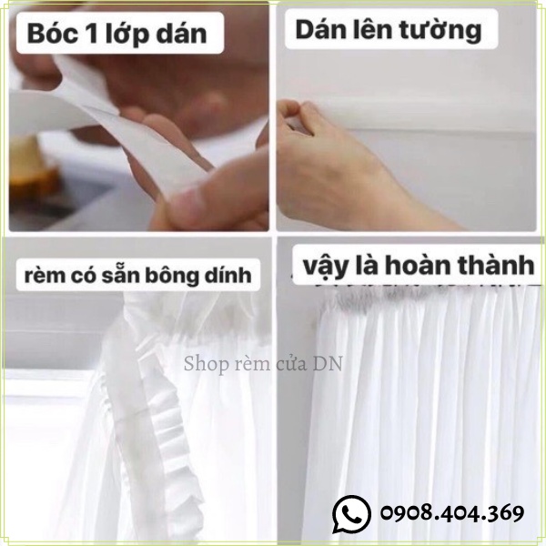 Rèm voan trắng dán tường đả bao gồm độ nhún đẹp.