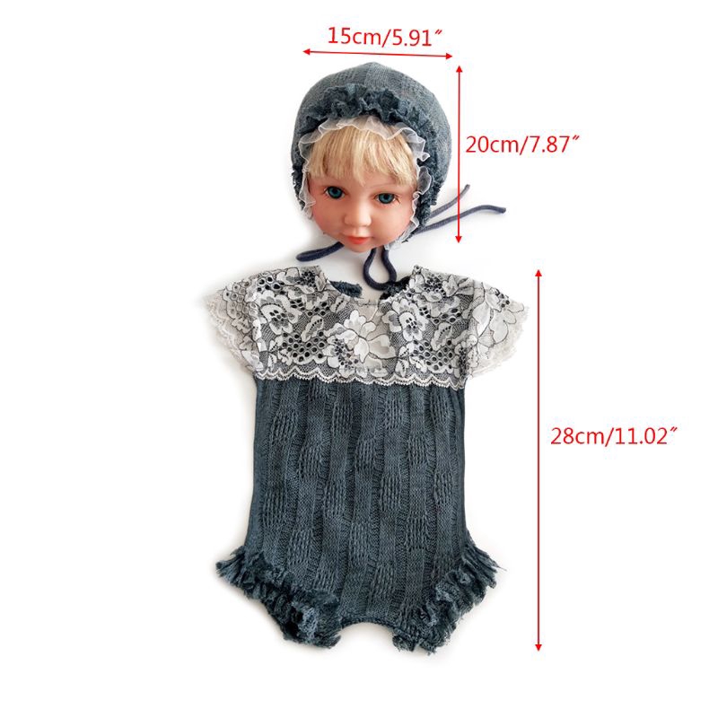Mary☆2 Pcs/set New Children Photography Clothing Knit Hat Clothes Newborn Full Moon Baby Photo Props