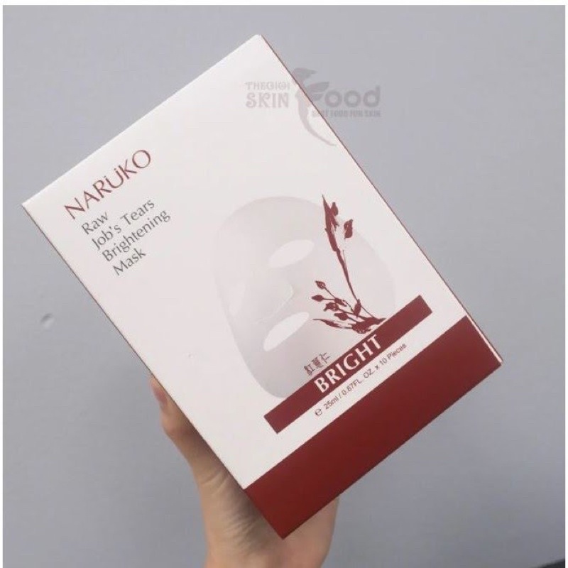 Mặt Nạ Dưỡng Trắng Da Chiết Xuất Ý Dĩ Nhân Đỏ Naruko Raw Job's Tears Brightening Mask