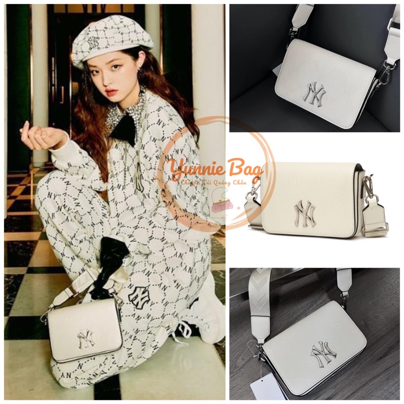 Túi đeo chéo MLB unisex hoạ tiết 3D dập nổi, hàng có sẵn