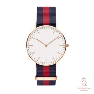 Đồng hồ analog máy quartz dây vải dù cho cặp đôi