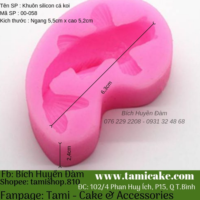 Khuôn silicon- Khuôn cá Koi 00-058
