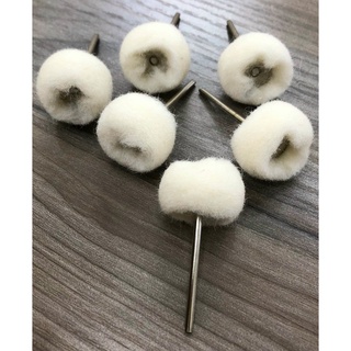 Bánh xe chổi bông trắng mềm đánh bóng có trục lắp 2.35mm