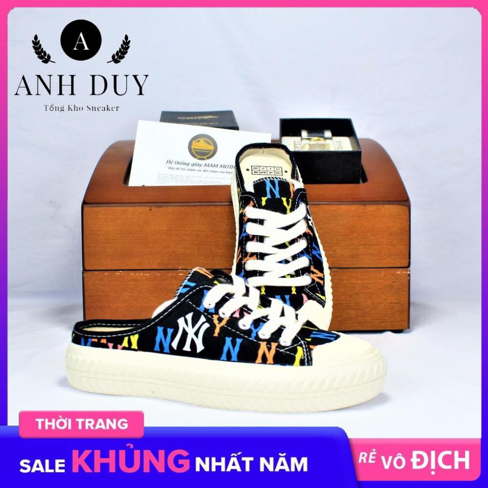 ✅ [HOTTREND🌺] sục đạp gót ny đen thêu hoa tiết màu hang vip