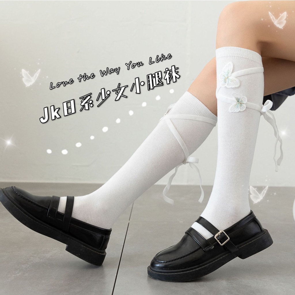Vớ Nữ Bít Tất Đính Nơ Bướm Ba Chiều Phong Cách Lolita Nhật Bản Dễ Thương Độc Đáo