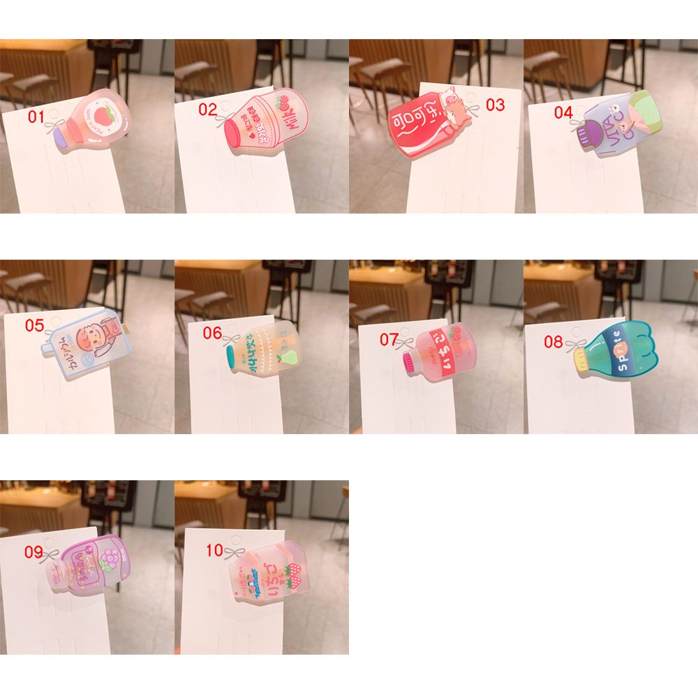 Kẹp tóc hình chai nước trái cây hoạt hình đáng yêu thanh lịch cho nữ