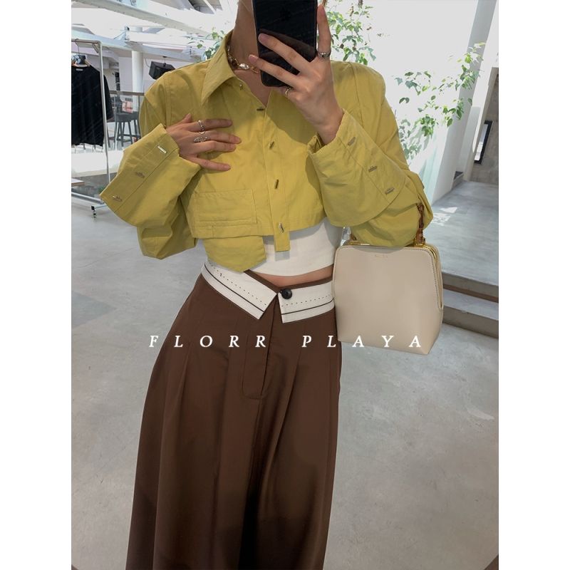 Áo Croptop Dáng Rộng Phong Cách Âu Mỹ Thời Trang Mùa Thu Cho Nữ