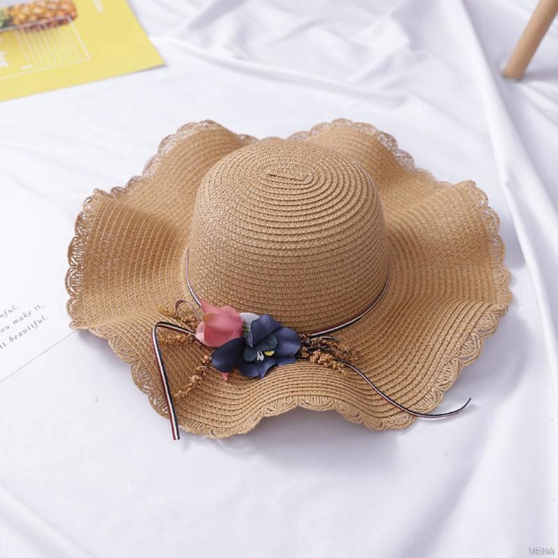 Mũ rơm rộng vành đẹp mắt thời trang dành cho bé gái