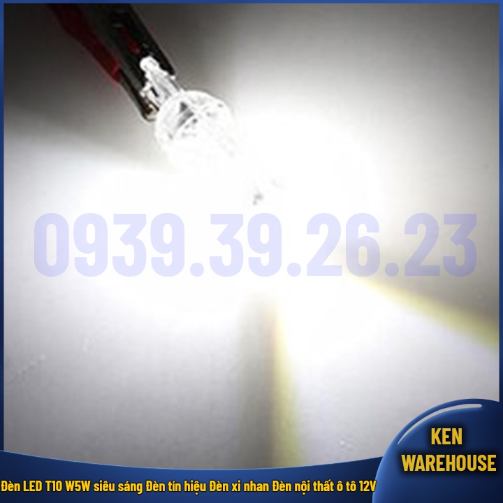 Đèn LED T10 W5W siêu sáng Đèn xi nhan Đèn tín hiệu Đèn nội thất ô tô xe máy mô tô 12V - GIÁ 01 BÓNG - KEN warehouse