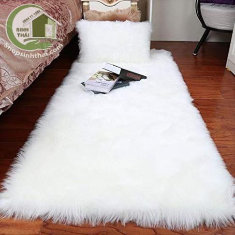 Thảm lông xù màu trắng - thảm trang trí - chụp hình ảnh