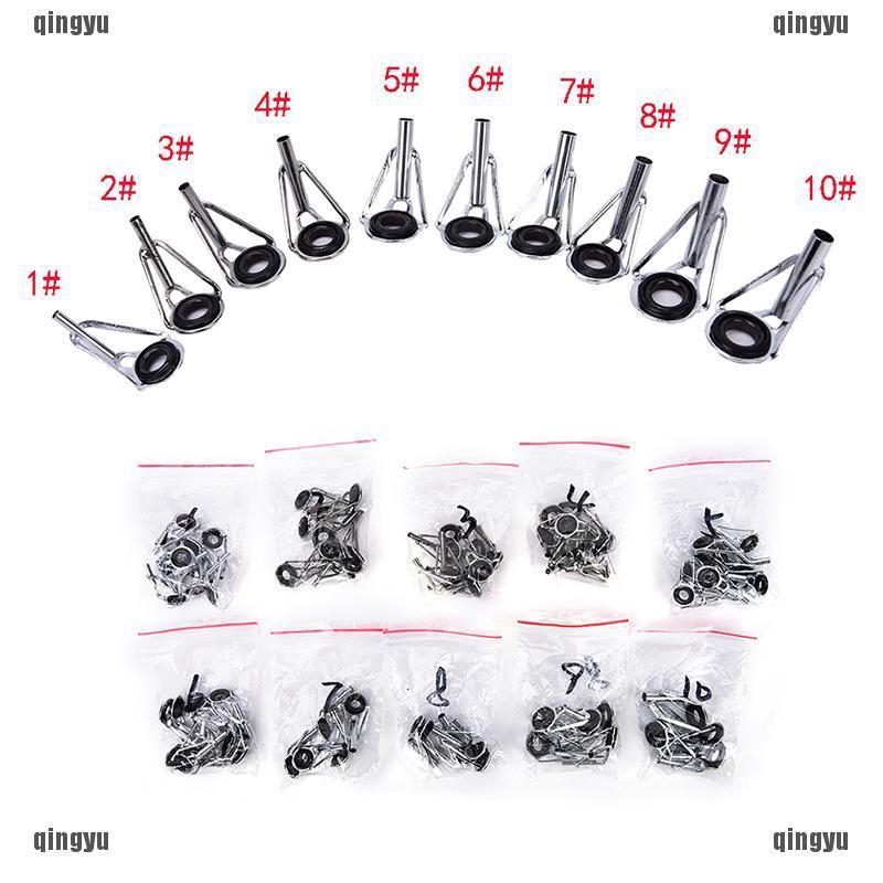 80 khoen cần câu cá 10 kích cỡ màu đen