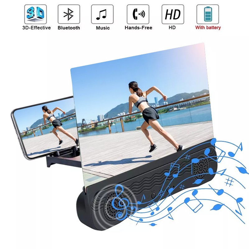 Kính Phóng Đại Màn Hình 3d 12 Inch Hd Blu-Ray Có Loa Bluetooth