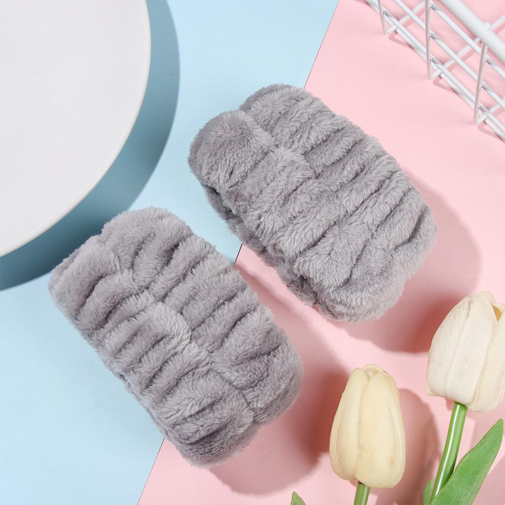 Bộ Băng Đô Đeo Cổ Tay Rửa Mặt / Rửa Mặt Bằng Sợi Micro Mềm Mại Thấm Hút Nước Tiện Dụng Cho Nữ