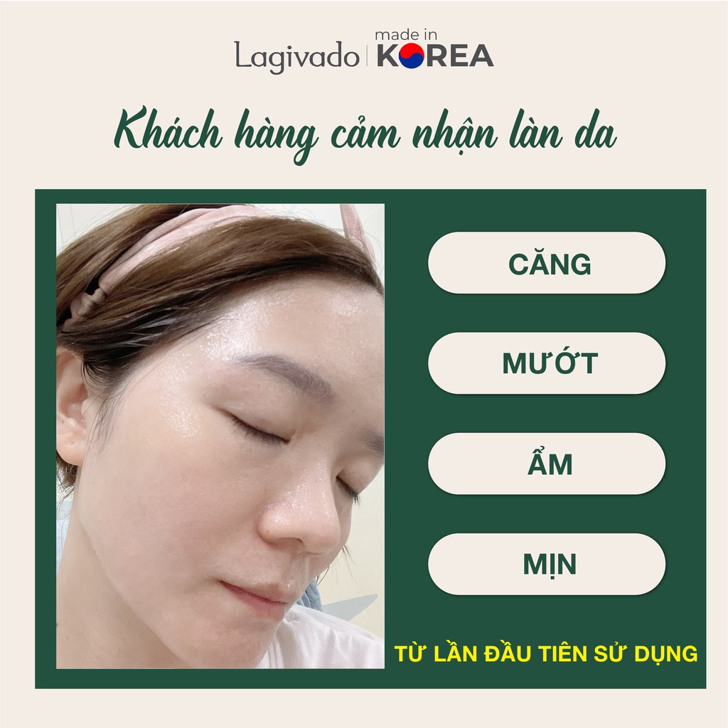 Combo 5 mặt nạ giấy dưỡng da ẩm mịn, căng bóng Hàn Quốc Lagivado Hydra Calming Facial Mask 23g/miếng