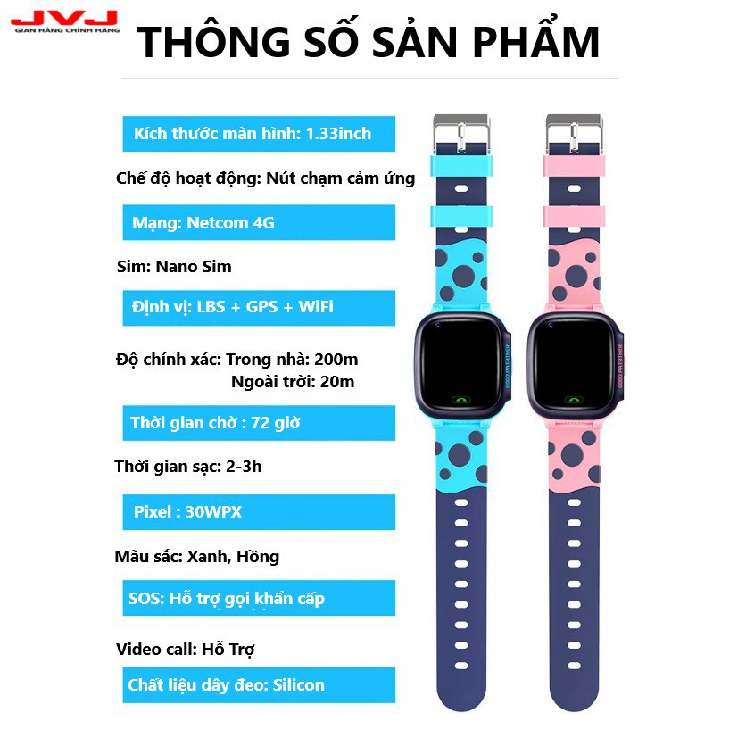 Đồng hồ thông minh trẻ em Y95 gọi video call 4G, wifi