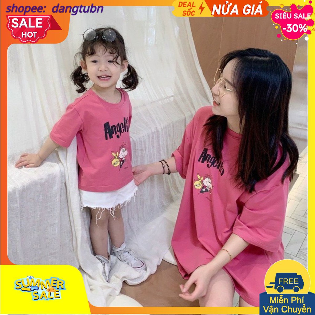 ÁO ĐÔI HỒNG MẸ BÉ ANGLE MB18