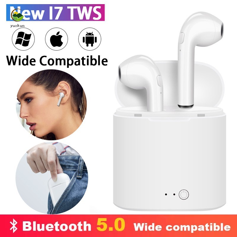 【YUKV】I7 TWS Earphone Wireless Bluetooth V4.2 Stereo