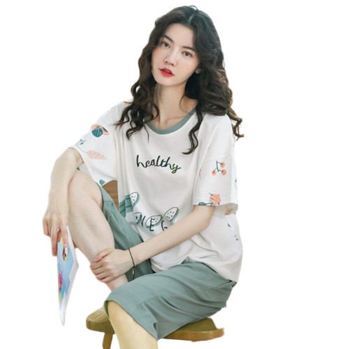 Đồ Bộ mặc nhà nữ cotton mùa hè thoáng mát Pijama cao cấp EC01 ZUTA_STORE