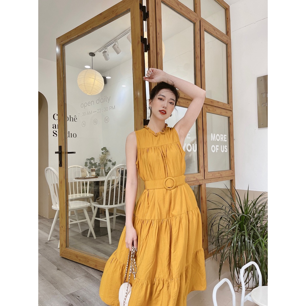 Oyster and Snail - Váy, dạo phố, đi biển -  Lala Dress dáng dài, suông xòe, kèm đai thắt eo - 0387