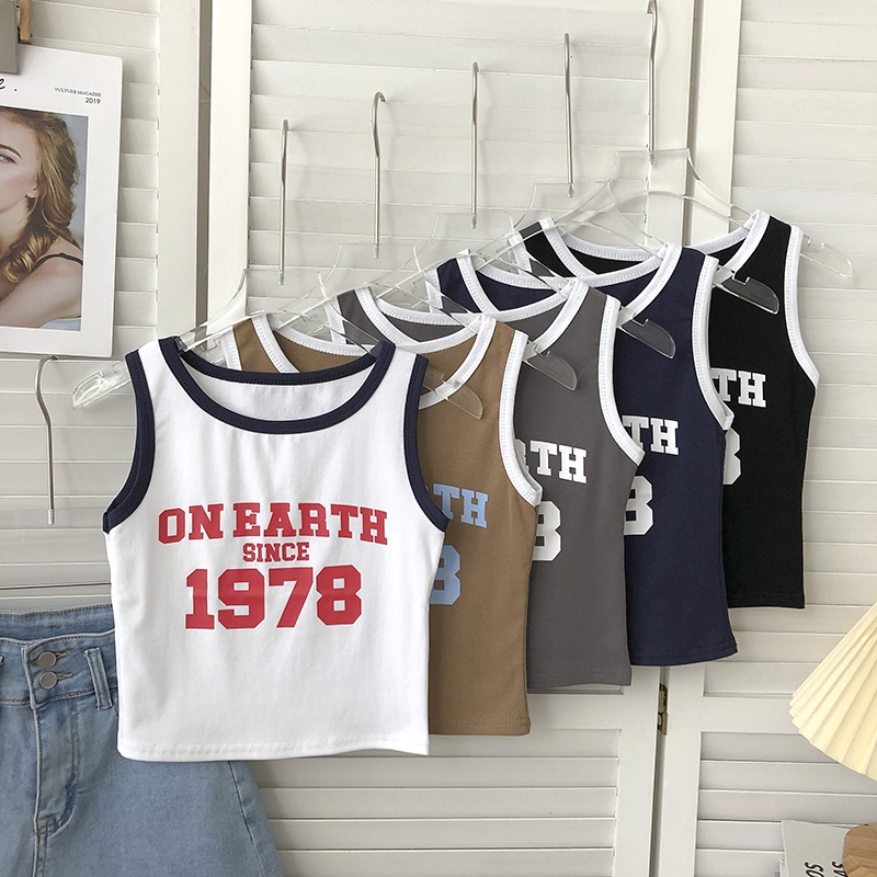 Áo Tank Top Sát Nách Cổ Tròn Hoạ Tiết Chữ In