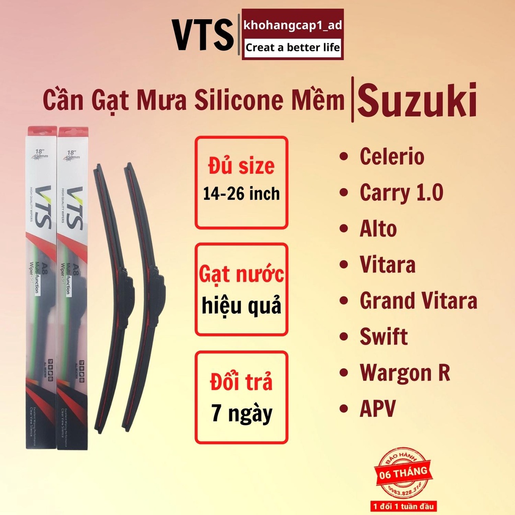 Cần gạt mưa thanh mềm ô tô Suzuki Celerio, Carry, Alto, Vitara... Và một số dòng khác hãng suzuki - khohangcap1_ad