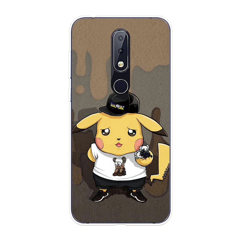 Nokia 6.1 7.1 Plus 8 8.1 X6 X7 Soft TPU Silicone Phone Case Cover Pikachu