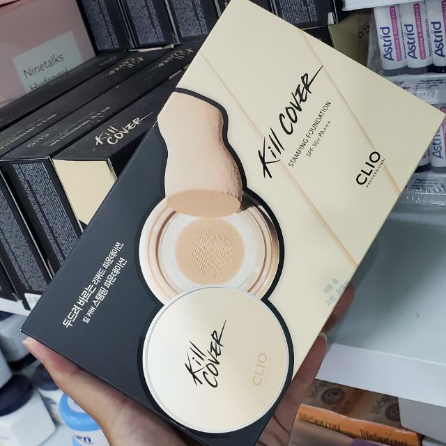 [ Auth ] KEM NỀN CLIO KILL COVER STAMPING FOUNDATION ( SET GỒM HỘP + 1 lõi + 1 bông mút siêu xịn)