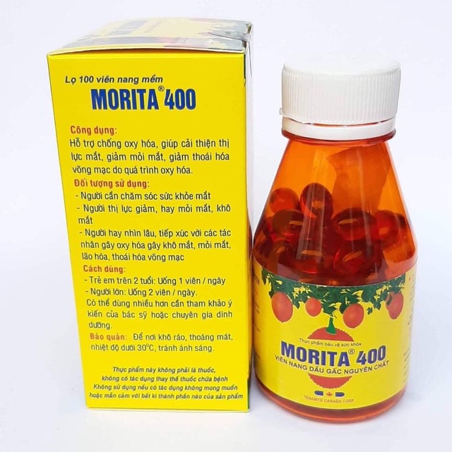Viên uống dầu gấc Morita hộp 100 viên