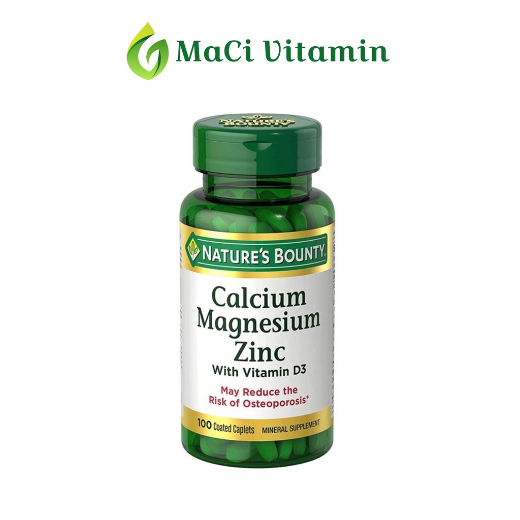 Canxi Magie Kẽm Vitamin D3 Nature’s Bounty 100 viên MaCi Tăng cường đề kháng