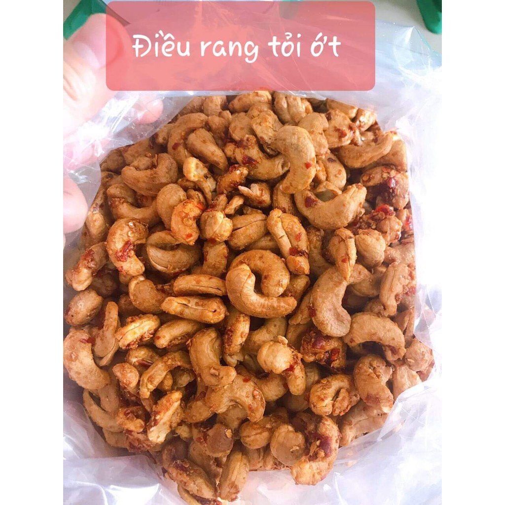 1KG HẠT ĐIỀU RANG TỎI ỚT CAY NGUYÊN HẠT