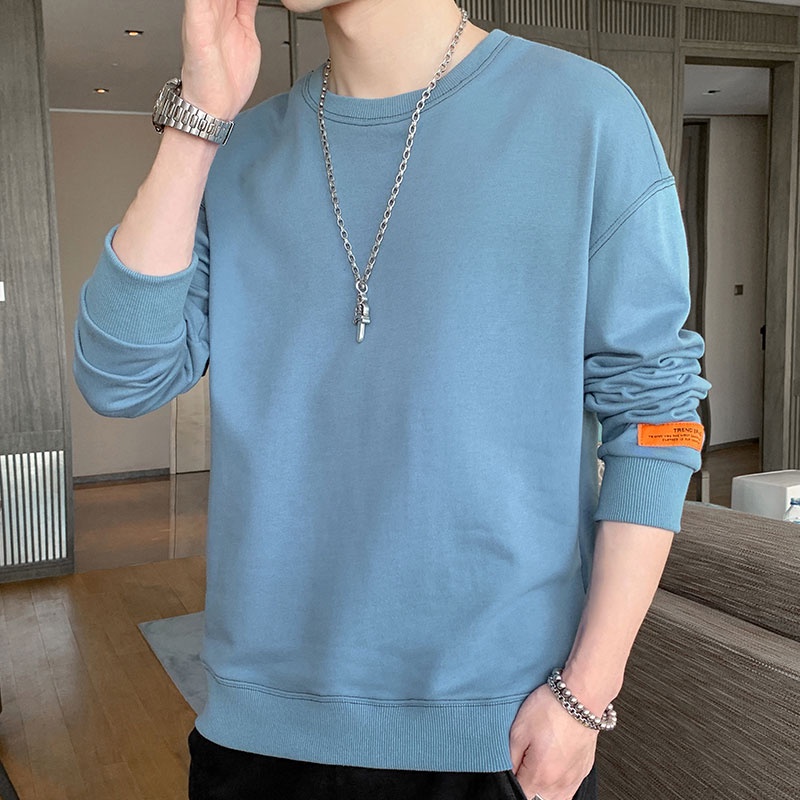 Áo nỉ dài tay cổ tròn form rộng phong cách Hàn quốc